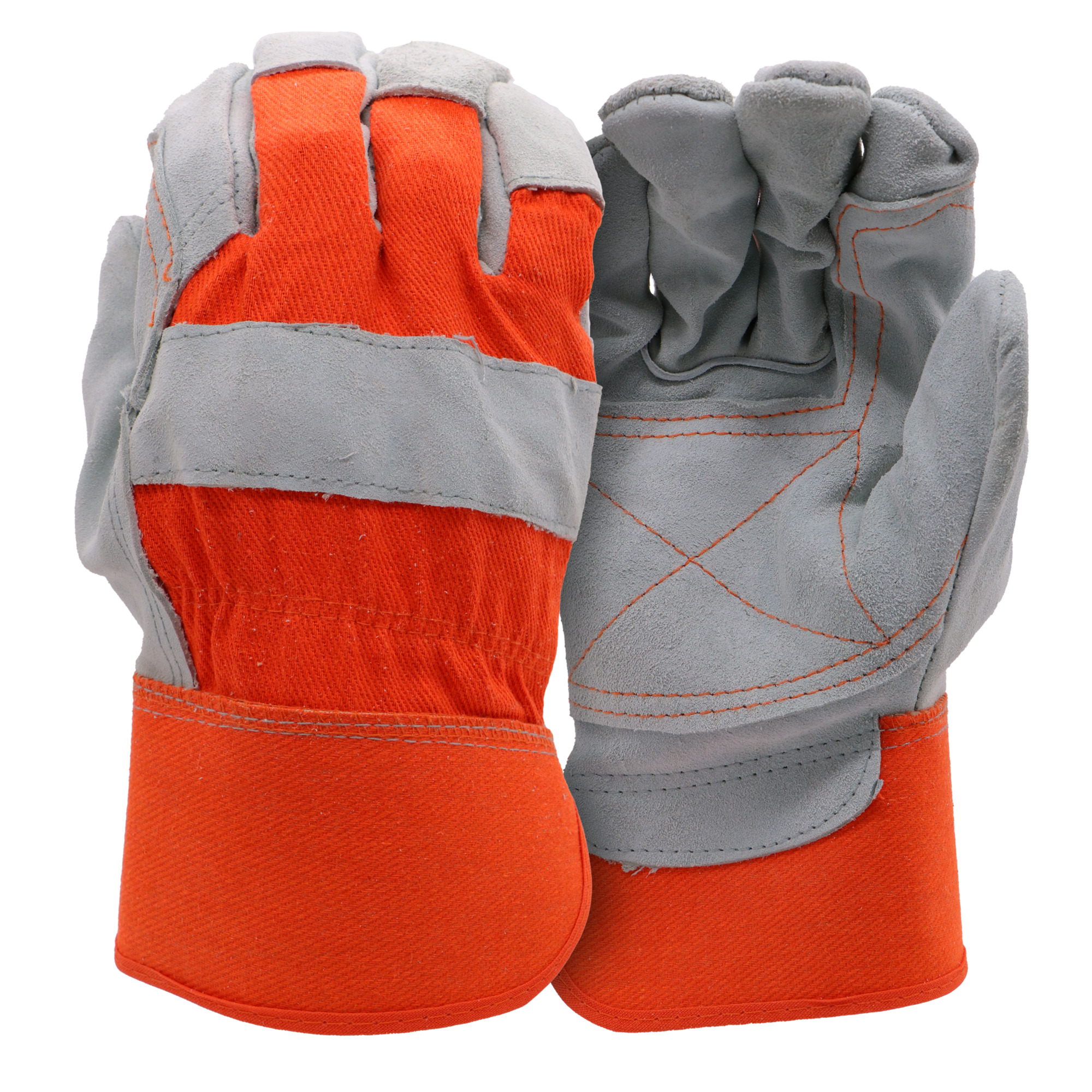 Boss Double-Leather Palm Work Gloves with Safety Cuffs